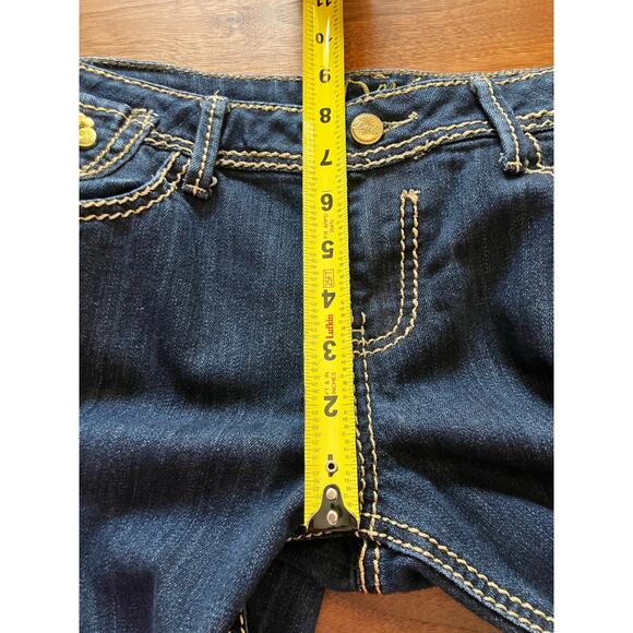 Dereon 11/12 Jeans Y2K Dark Wash Gold Metal Accents Beyonce Vintage Denim - Picture 8 of 10